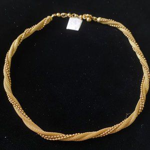 12K Gold Filled VTG twisted Necklace Christmas Gift for Her